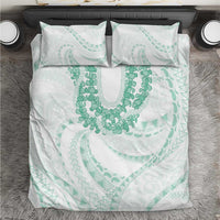 Aloha Lei Onaona Bedding Set Sage Green Hawaiian Tribal Pattern