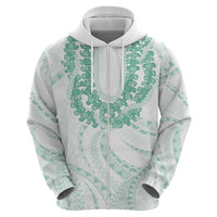 Aloha Lei Onaona Hoodie Sage Green Hawaiian Tribal Pattern