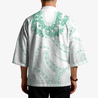 Aloha Lei Onaona Kimono Sage Green Hawaiian Tribal Pattern - Polynesian Pride