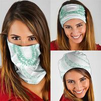 Aloha Lei Onaona Neck Gaiter Sage Green Hawaiian Tribal Pattern - Polynesian Pride