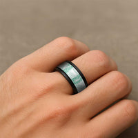 Aloha Lei Onaona Spinner Ring Sage Green Hawaiian Tribal Pattern - Polynesian Pride