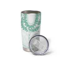 Aloha Lei Onaona Tumbler Cup Sage Green Hawaiian Tribal Pattern