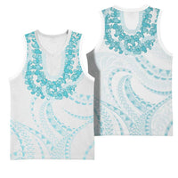 Aloha Lei Onaona Basketball Jersey Teal Hawaiian Tribal Pattern - Polynesian Pride