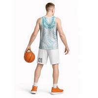 Aloha Lei Onaona Basketball Jersey Teal Hawaiian Tribal Pattern - Polynesian Pride