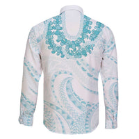 Aloha Lei Onaona Family Matching Short Sleeve Bodycon Dress and Hawaiian Shirt Teal Hawaiian Tribal Pattern