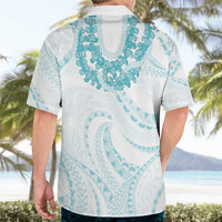 Aloha Lei Onaona Hawaiian Shirt Teal Hawaiian Tribal Pattern