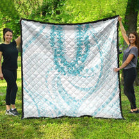 Aloha Lei Onaona Quilt Teal Hawaiian Tribal Pattern
