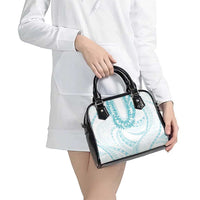 Aloha Lei Onaona Shoulder Handbag Teal Hawaiian Tribal Pattern