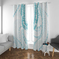 Aloha Lei Onaona Window Curtain Teal Hawaiian Tribal Pattern