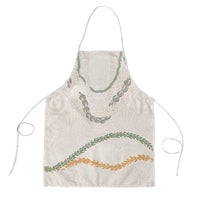 Aloha Lei Mikioi Apron Beige Polynesian Tribal Tatau Pattern - Polynesian Pride