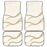 Aloha Lei Mikioi Car Mats Beige Polynesian Tribal Tatau Pattern