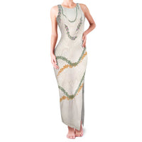 Aloha Lei Mikioi Family Matching Tank Maxi Dress and Hawaiian Shirt Beige Polynesian Tribal Tatau Pattern