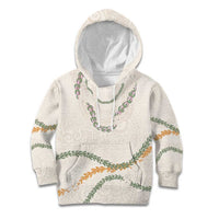 Aloha Lei Mikioi Kid Hoodie Beige Polynesian Tribal Tatau Pattern