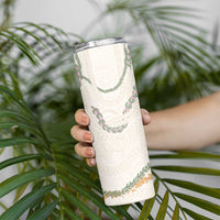 Aloha Lei Mikioi Skinny Tumbler Beige Polynesian Tribal Tatau Pattern LT9 - Polynesian Pride