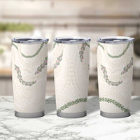 Aloha Lei Mikioi Tumbler Cup Beige Polynesian Tribal Tatau Pattern LT9 - Polynesian Pride