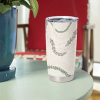 Aloha Lei Mikioi Tumbler Cup Beige Polynesian Tribal Tatau Pattern LT9 - Polynesian Pride