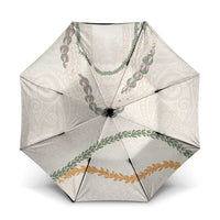 Aloha Lei Mikioi Umbrella Beige Polynesian Tribal Tatau Pattern - Polynesian Pride