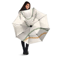 Aloha Lei Mikioi Umbrella Beige Polynesian Tribal Tatau Pattern - Polynesian Pride