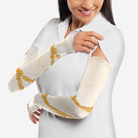 Aloha Lei Mikioi Arm Sleeves Gold Polynesian Tribal Tatau Pattern - Polynesian Pride