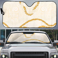 Aloha Lei Mikioi Auto Sun Shade Gold Polynesian Tribal Tatau Pattern - Polynesian Pride