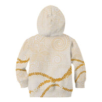 Aloha Lei Mikioi Kid Hoodie Gold Polynesian Tribal Tatau Pattern