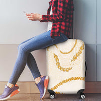 Aloha Lei Mikioi Luggage Cover Gold Polynesian Tribal Tatau Pattern