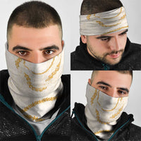 Aloha Lei Mikioi Neck Gaiter Gold Polynesian Tribal Tatau Pattern - Polynesian Pride
