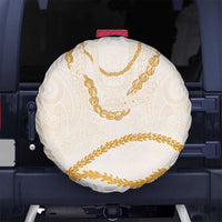 Aloha Lei Mikioi Spare Tire Cover Gold Polynesian Tribal Tatau Pattern