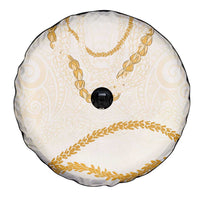 Aloha Lei Mikioi Spare Tire Cover Gold Polynesian Tribal Tatau Pattern