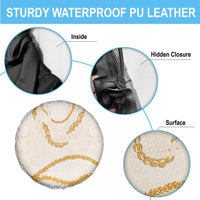 Aloha Lei Mikioi Spare Tire Cover Gold Polynesian Tribal Tatau Pattern