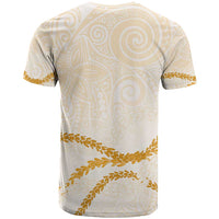 Aloha Lei Mikioi T Shirt Gold Polynesian Tribal Tatau Pattern