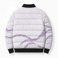 Aloha Lei Mikioi Bomber Puffer Jacket Purple Polynesian Tribal Tatau Pattern - Polynesian Pride