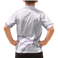 Aloha Lei Mikioi Family Matching Mermaid Dress and Hawaiian Shirt Purple Polynesian Tribal Tatau Pattern