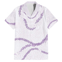 Aloha Lei Mikioi Family Matching Puletasi and Hawaiian Shirt Purple Polynesian Tribal Tatau Pattern LT9 Dad's Shirt - Short Sleeve Purple - Polynesian Pride