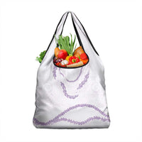 Aloha Lei Mikioi Grocery Bag Purple Polynesian Tribal Tatau Pattern
