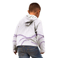 Aloha Lei Mikioi Kid Hoodie Purple Polynesian Tribal Tatau Pattern