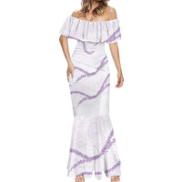 Aloha Lei Mikioi Mermaid Dress Purple Polynesian Tribal Tatau Pattern