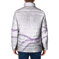 Aloha Lei Mikioi Padded Jacket Purple Polynesian Tribal Tatau Pattern - Polynesian Pride