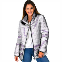 Aloha Lei Mikioi Padded Jacket Purple Polynesian Tribal Tatau Pattern - Polynesian Pride