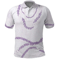 Aloha Lei Mikioi Polo Shirt Purple Polynesian Tribal Tatau Pattern