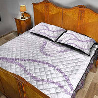 Aloha Lei Mikioi Quilt Bed Set Purple Polynesian Tribal Tatau Pattern
