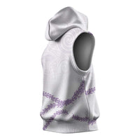 Aloha Lei Mikioi Sleeveless Hoodie Purple Polynesian Tribal Tatau Pattern - Polynesian Pride