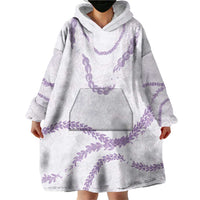 Aloha Lei Mikioi Wearable Blanket Hoodie Purple Polynesian Tribal Tatau Pattern