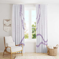 Aloha Lei Mikioi Window Curtain Purple Polynesian Tribal Tatau Pattern