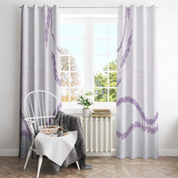 Aloha Lei Mikioi Window Curtain Purple Polynesian Tribal Tatau Pattern