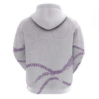 Aloha Lei Mikioi Zip Hoodie Purple Polynesian Tribal Tatau Pattern