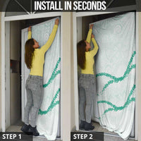 Aloha Lei Mikioi Door Cover Sage Green Polynesian Tribal Tatau Pattern - Polynesian Pride