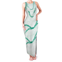Aloha Lei Mikioi Family Matching Tank Maxi Dress and Hawaiian Shirt Sage Green Polynesian Tribal Tatau Pattern