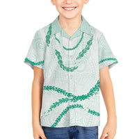 Aloha Lei Mikioi Kid Hawaiian Shirt Sage Green Polynesian Tribal Tatau Pattern LT9 Kid Green - Polynesian Pride