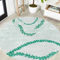 Aloha Lei Mikioi Round Carpet Sage Green Polynesian Tribal Tatau Pattern LT9 Green - Polynesian Pride